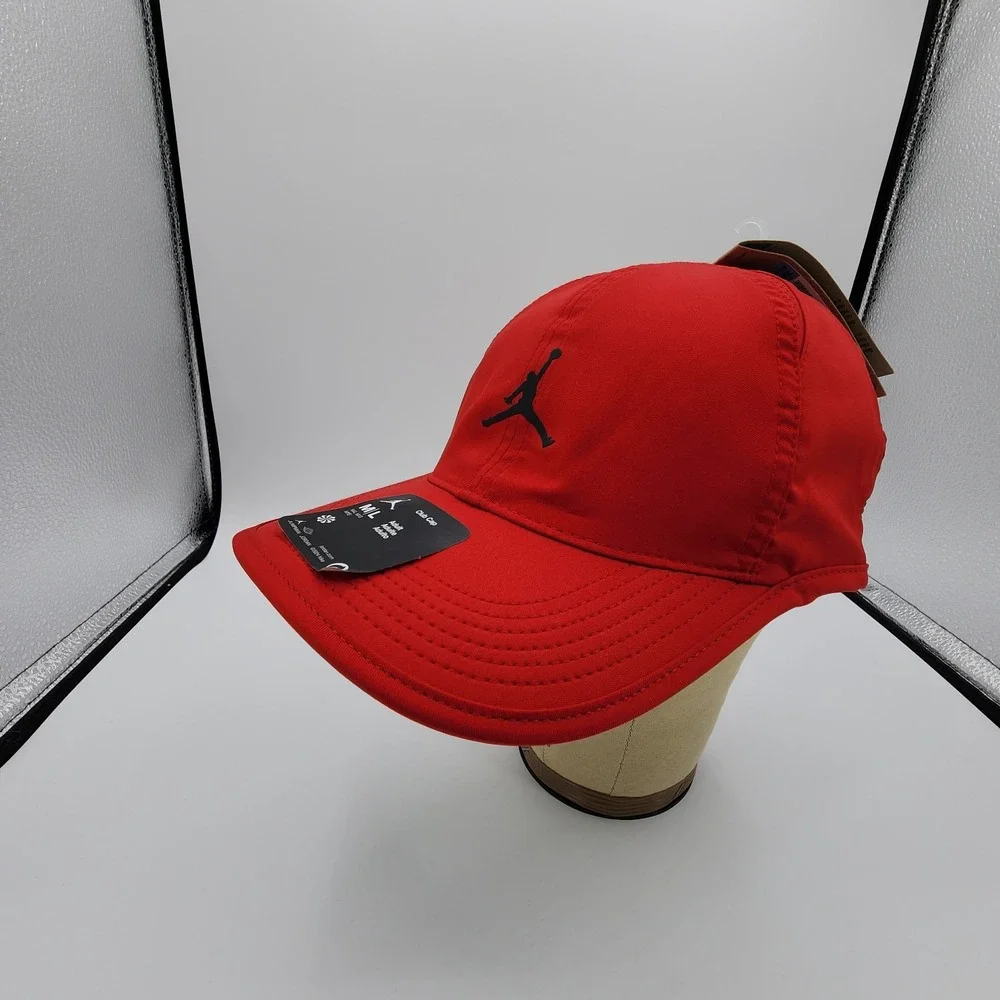 Jordan Hat Mens Adjustable Nike Dri FIT Club Cap Unstructured Gym Red Sz M/L NEW
